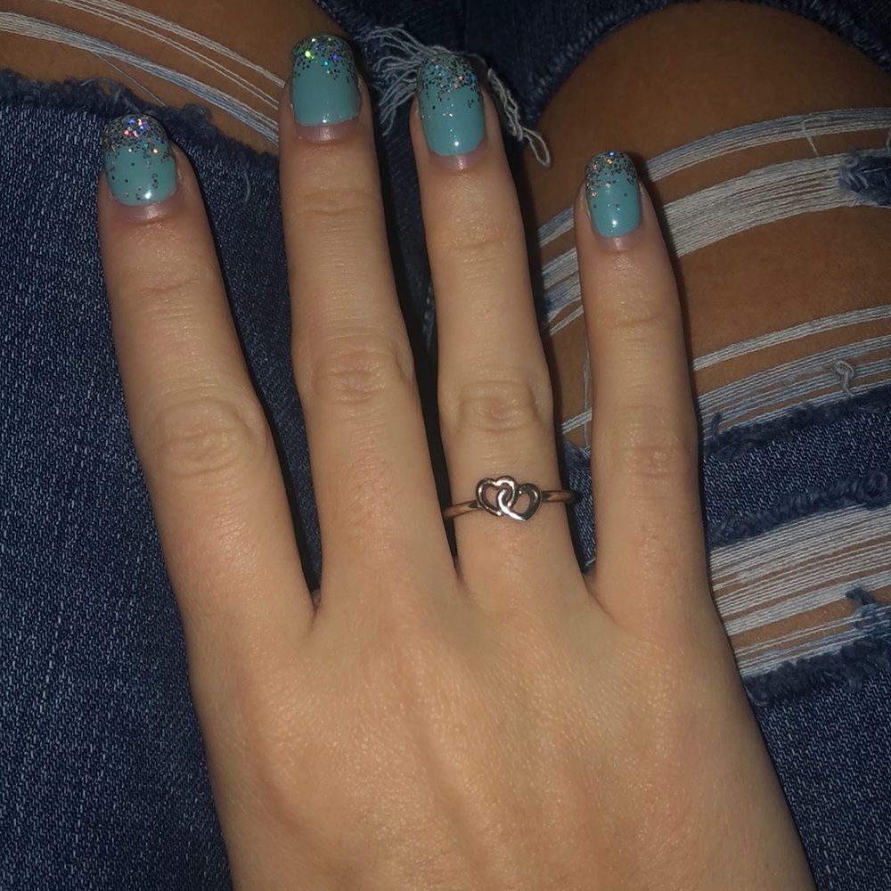 Pandora double heart ring w/ free necklace